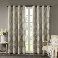Ergode Ogee Knitted Jacquard Total Blackout Panel - Luxurious Taupe Window Treatment for Maximum Privacy and Energy Savings