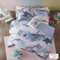 Ergode Cotton Printed Duvet Cover Set - Hypoallergenic, OEKO-TEX Certified, Antimicrobial, Charming Ergode Motif, Soft & Vibrant Colors, Includes Shams & Decorative Pillows.