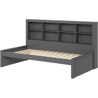 Twin Bookcase Day Bed in Dark Grey