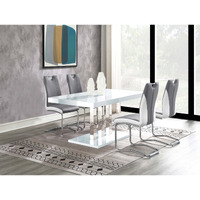 Brooklyn 5-piece Dining Set White and Chrome