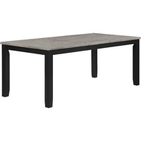 Elodie Rectangular Dining Table with Extension Leaf Grey and Black