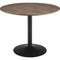 Cora Round Dining Table Walnut and Black