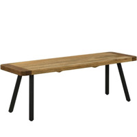 Maverick Rectangular Dining Bench Natural Mango and Black