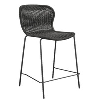 Mckinley Upholstered Counter Height Stools with Footrest (Set of 2) Brown and Sandy Black