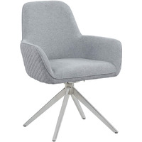 Abby Flare Arm Side Chair Light Grey and Chrome