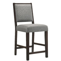 Bedford Upholstered Open Back Counter Height Stools with Footrest (Set of 2) Grey and Espresso