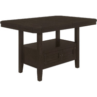 60-78 Inch Extendable Counter Table, Butterfly Leaf, Cappuccino Brown