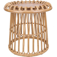 Galia Rattan Round Side/ End Table w/ Wood Top