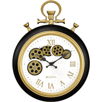 Bulova Clocks C3390 The Conductor, wall pocket watch, moving gears