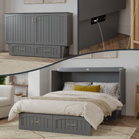 Sydney Queen Murphy Bed Chest in Grey