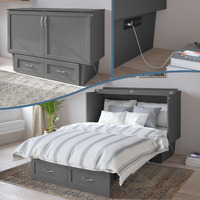 Monroe Full Murphy Bed Chest in Grey
