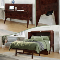 Northampton Full Murphy Bed Desk in Walnut