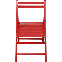 Casual Home Wooden Folding Chairs 2-Pcs Set - Red