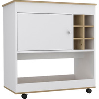 Camelia Bar Cart  -Living Room -Light Oak / White