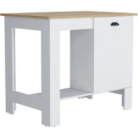 Atenea Kitchen Island -Kitchen -White / Macadamia
