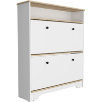 Calgary Shoe Rack  -Bedroom -Light Oak / White