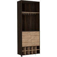 Fraktal Corner Bar Cabinet -Living Room -Dark Oak / Pine