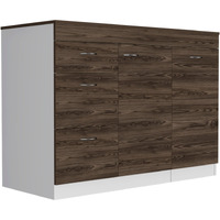 Grecia Kitchen Base Cabinet  -Kitchen -White / Dark Walnut