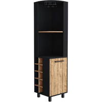 Kaia Corner Bar Cabinet -Living Room -Black / Pine