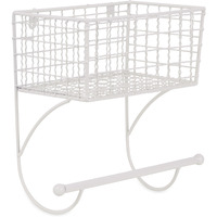 SMALL ANTIQUE WHITE FARMHOUSE TOWEL RACK