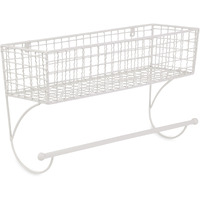 LARGE ANTIQUE WHITE FARMHOUSE TOWEL RACK