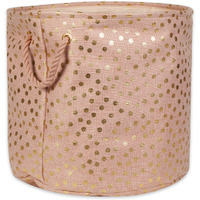 POLYESTER BIN DOTS GOLD / MILLENNIAL PINK ROUND LARGE 15x16x16