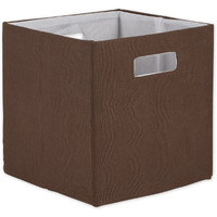 POLYESTER CUBE SOLID BARK BROWN SQUARE 13x13x13