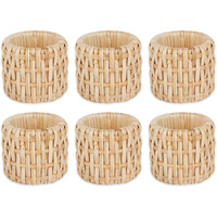 RATTAN NAPKIN RING SET/6
