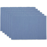 STONEWASH BLUE RIBBED PLACEMAT SET/6