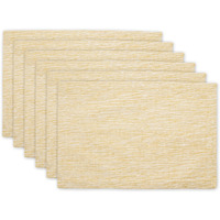 HONEY GOLD/OFF-WHITE TONAL RECYCLED COTTON SLUBBY RIB PLACEMAT SET/6
