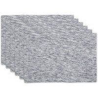 NAVY/OFF-WHITE TONAL RECYCLED COTTON SLUBBY RIB PLACEMAT SET/6