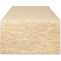 HONEY GOLD/OFF-WHITE TONAL RECYCLED COTTON SLUBBY RIB TABLE RUNNER 14x72