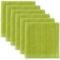 AVOCADO SOLID WINDOWPANE TERRY DISHCLOTH SET/6