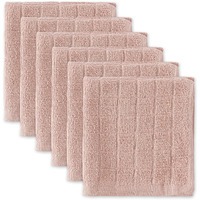 PALE MAUVE SOLID WINDOWPANE TERRY DISHCLOTH SET/6