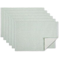 MISTY BLUE DOBBY DOTS RIB PLACEMAT SET/6