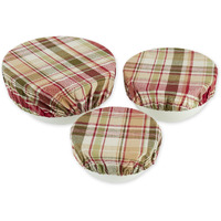 GIVE THANKS PLAID WOVEN DISH COVER SET/3