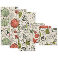 FRESH PRODUCE PRINT DISHTOWEL & DISHCLOTH SET/6