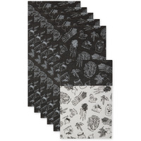 BLACK MARKET PRINT FRIDGE LINER SET/6
