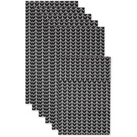 BLACK HERRINGBONE PRINT FRIDGE LINER SET/6
