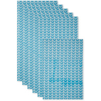 BRIGHT BLUE HERRINGBONE PRINT FRIDGE LINER SET/6