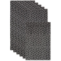GRAY ABSTRACT LEAF PRINT FRIDGE LINER SET/6