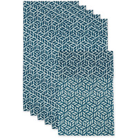 NAUTICAL BLUE ABSTRACT LEAF PRINT FRIDGE LINER SET/6