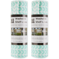 BRIGHT AQUA HERRINGBONE SHELF LINER SET/2