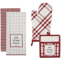 BARN RED HOME SWEET FARMHOUSE KITCHEN SET/4