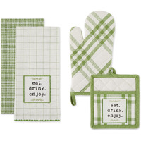 ANTIQUE GREEN HOME SWEET FARMHOUSE KITCHEN SET/4