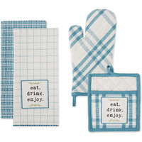 STORM BLUE HOME SWEET FARMHOUSE KITCHEN SET/4