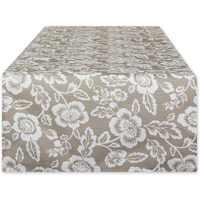 STONE  FLORAL PRINT OUTDOOR TABLE RUNNER 14x72