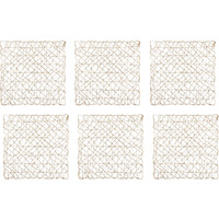 GOLD WOVEN PAPER SQUARE PLACEMAT SET/6
