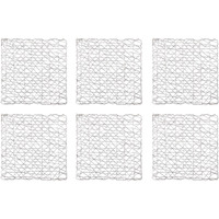 SILVER WOVEN PAPER SQUARE PLACEMAT SET/6