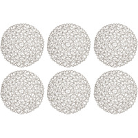 GRAY WOVEN PAPER ROUND PLACEMAT SET/6